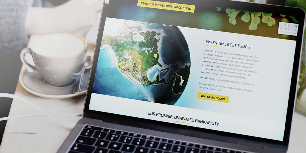 Nexus Solar homepage portfolio image